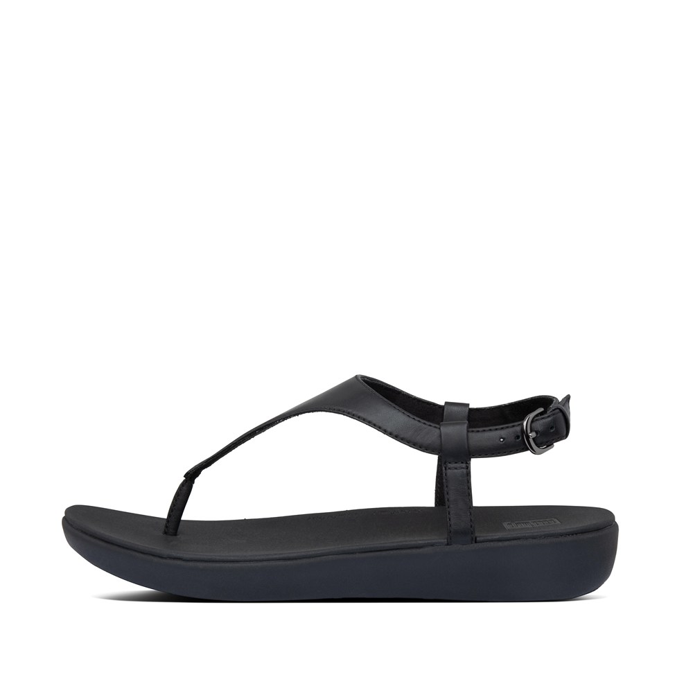 Fitflop Womens Sandals Black - Lainey Leather Back-strap - 39ZAWPHVD